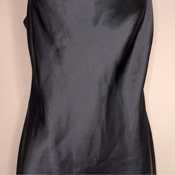 Y2K Era Small Old Navy Black Satin Slip Dress Cowl Neckline Goth Pinup Vintage - Picture 9 of 16